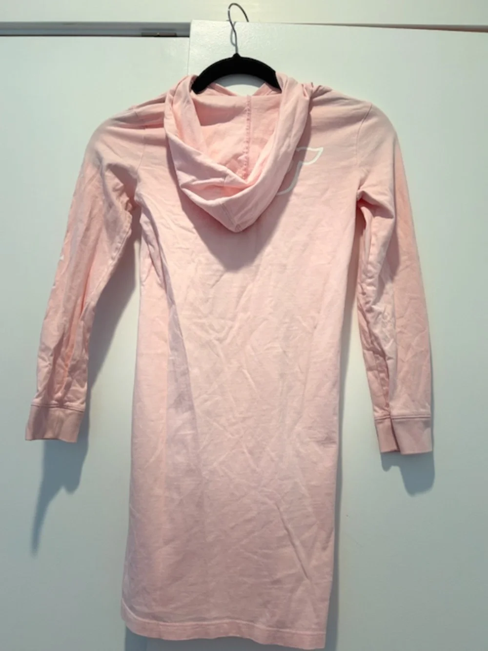 Vineyard Vines Girls Hooded T-Shirt Dress Pink Whale Logo Size M 10-12